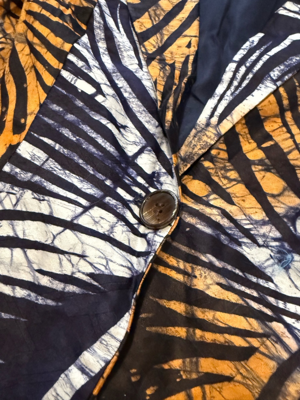 Suakoko Betty African Print Camille puff sleeve blazer made in Nigeria S - Picture 7 of 8